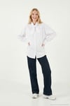 Pamuklu Relaxed Fit Fiyonk Detaylı Yaka Kadın Gömlek 6925407 BEYAZ