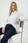 Pamuklu Relaxed Fit Fiyonk Detaylı Yaka Kadın Gömlek 6925407 BEYAZ