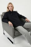 Pamuklu Relaxed Fit Fiyonk Detaylı Yaka Kadın Gömlek 6925407 SİYAH