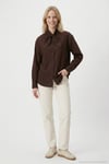 Pamuklu Relaxed Fit Fiyonk Detaylı Yaka Kadın Gömlek 6925407 KAHVE