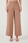 Pamuklu Relaxed Fit Geniş Paça Kadın Pantolon 668YP5237 CAMEL