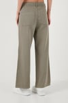 Pamuklu Relaxed Fit Geniş Paça Kadın Pantolon 668YP5237 AÇIK HAKİ