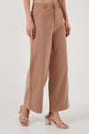 Pamuklu Relaxed Fit Geniş Paça Kadın Pantolon 668YP5237 CAMEL