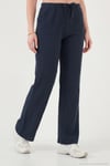 Pamuklu Relaxed Fit Geniş Paça Müslin Kadın Pantolon 668YP5502 LACİVERT