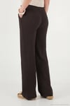 Pamuklu Relaxed Fit Geniş Paça Müslin Kadın Pantolon 668YP5502 Acı Kahve