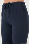 Pamuklu Relaxed Fit Geniş Paça Müslin Kadın Pantolon 668YP5502 LACİVERT