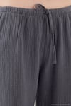 Pamuklu Relaxed Fit Geniş Paça Müslin Kadın Pantolon 668YP5502 ANTRASİT