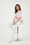 Pamuklu Relaxed Fit Geniş Paça Müslin Kadın Pantolon 668YP5502 BEYAZ