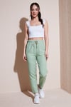 Pamuklu Relaxed Fit Kadın Pantolon 24Y0250K1 YEŞİL