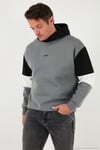 Pamuklu Relaxed Fit Kapüşonlu İçi Tüylü Yumuşak Şardonlu Erkek Sweat 5905299 AÇIK HAKİ