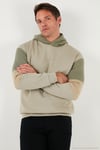 Pamuklu Relaxed Fit Kapüşonlu İçi Tüylü Yumuşak Şardonlu Erkek Sweat 5905299 TAŞ