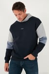 Pamuklu Relaxed Fit Kapüşonlu İçi Tüylü Yumuşak Şardonlu Erkek Sweat 5905299 KOYU LACİVERT