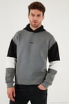 Pamuklu Relaxed Fit Kapüşonlu İçi Tüylü Yumuşak Şardonlu 2' li Paket Erkek Sweat 5905299S2 Siyah-Açık Haki