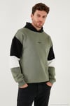 Pamuklu Relaxed Fit Kapüşonlu İçi Tüylü Yumuşak Şardonlu 2' li Paket Erkek Sweat 5905299S2 HAKİ-SİYAH