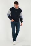 Pamuklu Relaxed Fit Kapüşonlu İçi Tüylü Yumuşak Şardonlu Erkek Sweat 5905299 KOYU LACİVERT