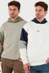Pamuklu Relaxed Fit Kapüşonlu İçi Tüylü Yumuşak Şardonlu 2' li Paket Erkek Sweat 5905299S2 EKRU-TAŞ