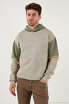 Pamuklu Relaxed Fit Kapüşonlu İçi Tüylü Yumuşak Şardonlu 2' li Paket Erkek Sweat 5905299S2 EKRU-TAŞ