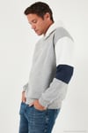 Pamuklu Relaxed Fit Kapüşonlu İçi Tüylü Yumuşak Şardonlu Erkek Sweat 5905299 GRİ MELANJ