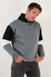 Pamuklu Relaxed Fit Kapüşonlu İçi Tüylü Yumuşak Şardonlu Erkek Sweat 5905299 AÇIK HAKİ
