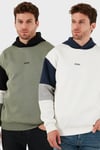 Pamuklu Relaxed Fit Kapüşonlu İçi Tüylü Yumuşak Şardonlu 2' li Paket Erkek Sweat 5905299S2 Ekru-Haki