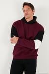 Pamuklu Relaxed Fit Kapüşonlu İçi Tüylü Yumuşak Şardonlu Erkek Sweat 5905299 VİŞNE