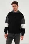 Pamuklu Relaxed Fit Kapüşonlu İçi Tüylü Yumuşak Şardonlu 2' li Paket Erkek Sweat 5905299S2 HAKİ-SİYAH