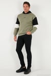 Pamuklu Relaxed Fit Kapüşonlu İçi Tüylü Yumuşak Şardonlu Erkek Sweat 5905299 HAKİ