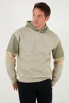 Pamuklu Relaxed Fit Kapüşonlu İçi Tüylü Yumuşak Şardonlu Erkek Sweat 5905299 TAŞ