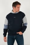Pamuklu Relaxed Fit Kapüşonlu İçi Tüylü Yumuşak Şardonlu Erkek Sweat 5905299 KOYU LACİVERT