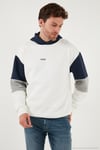 Pamuklu Relaxed Fit Kapüşonlu İçi Tüylü Yumuşak Şardonlu 2' li Paket Erkek Sweat 5905299S2 Açık Haki-Ekru
