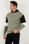 Pamuklu Relaxed Fit Kapüşonlu İçi Tüylü Yumuşak Şardonlu Erkek Sweat 5905299 HAKİ