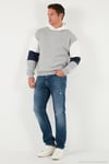 Pamuklu Relaxed Fit Kapüşonlu İçi Tüylü Yumuşak Şardonlu Erkek Sweat 5905299 GRİ MELANJ