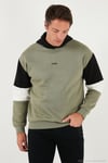 Pamuklu Relaxed Fit Kapüşonlu İçi Tüylü Yumuşak Şardonlu Erkek Sweat 5905299 HAKİ
