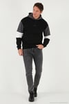 Pamuklu Relaxed Fit Kapüşonlu İçi Tüylü Yumuşak Şardonlu Erkek Sweat 5905299 SİYAH