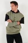 Pamuklu Relaxed Fit Kapüşonlu İçi Tüylü Yumuşak Şardonlu Erkek Sweat 5905299 HAKİ
