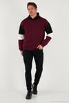 Pamuklu Relaxed Fit Kapüşonlu İçi Tüylü Yumuşak Şardonlu Erkek Sweat 5905299 VİŞNE