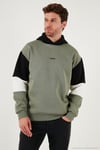 Pamuklu Relaxed Fit Kapüşonlu İçi Tüylü Yumuşak Şardonlu 2' li Paket Erkek Sweat 5905299S2 Açık Haki-Haki