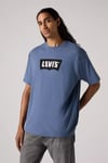 Pamuklu Relaxed Fit Logolu Bisiklet Yaka Erkek T Shirt 000RY-0007 MAVİ