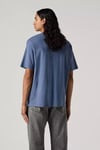 Pamuklu Relaxed Fit Logolu Bisiklet Yaka Erkek T Shirt 000RY-0007 MAVİ