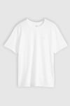 Pamuklu Relaxed Fit Logolu Bisiklet Yaka Erkek T Shirt 005GX-0000 BEYAZ