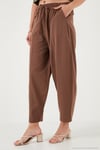 Pamuklu Relaxed Fit Normal Bel Daralan Paça Kadın Pantolon 668YP5198 KAHVE