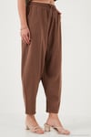 Pamuklu Relaxed Fit Normal Bel Daralan Paça Kadın Pantolon 668YP5198 KAHVE