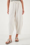 Pamuklu Relaxed Fit Normal Bel Daralan Paça Kadın Pantolon 668YP5198 TAŞ