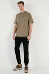 Pamuklu Relaxed Fit Sıfır Yaka Erkek T Shirt 5902702 Vizon Yeşili