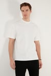 Pamuklu Relaxed Fit Sıfır Yaka Erkek T Shirt 5905446 EKRU