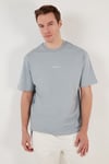 Pamuklu Relaxed Fit Sıfır Yaka Erkek T Shirt 5902702 AÇIK GRİ