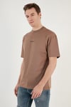 Pamuklu Relaxed Fit Sıfır Yaka Erkek T Shirt 5902702 TOPRAK