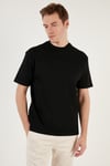 Pamuklu Relaxed Fit Sıfır Yaka Erkek T Shirt 5905446 SİYAH