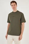 Pamuklu Relaxed Fit Sıfır Yaka Erkek T Shirt 5902702 HAKİ