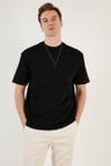 Pamuklu Relaxed Fit Sıfır Yaka Erkek T Shirt 5905446 SİYAH